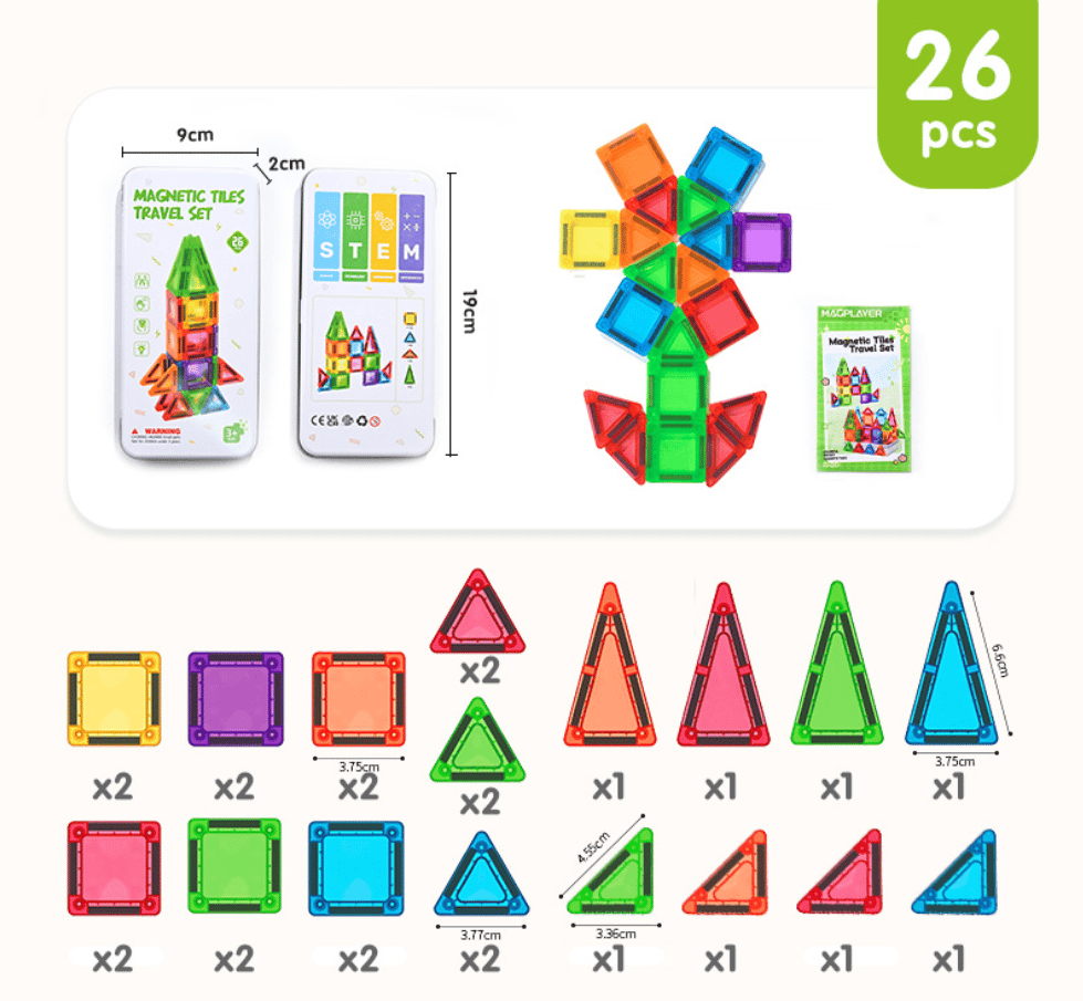 🔥Mini Magnetic Tile Toys with Iron Box