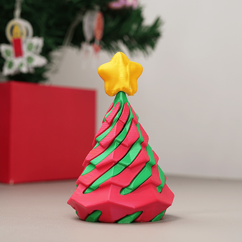 🎈3D Printed Multicolor Christmas Tree Spiral Stacking Toy