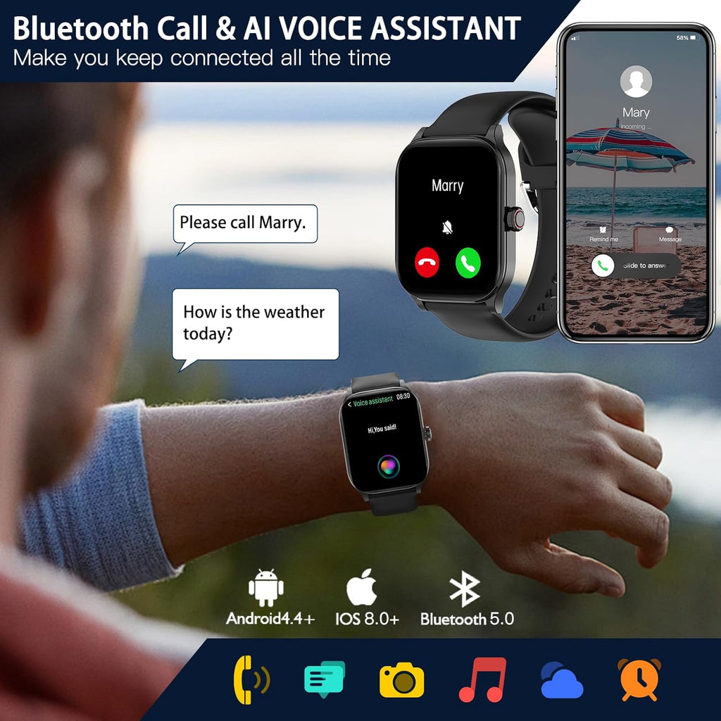 🔥All day Fitness Monitoring💯Bluetooth fashion smart watch⌚