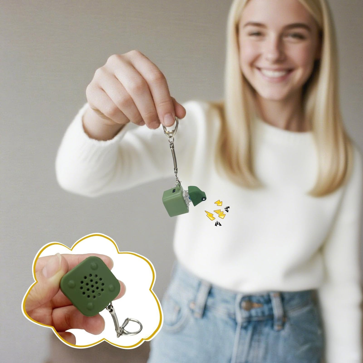 Frog Croaking Fidget Toy - Rechargeable Frog Croaking Keychain, Frog Croaking Stress Reliever with Colorful Lights, Fun & Portable Anxiety Relief Toy