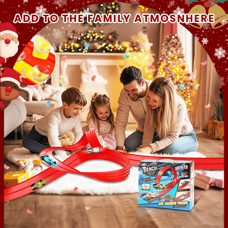 🎄🎁 2025 Christmas Surprise Gift: DIY Racetrack Racing Toy 🚗✨