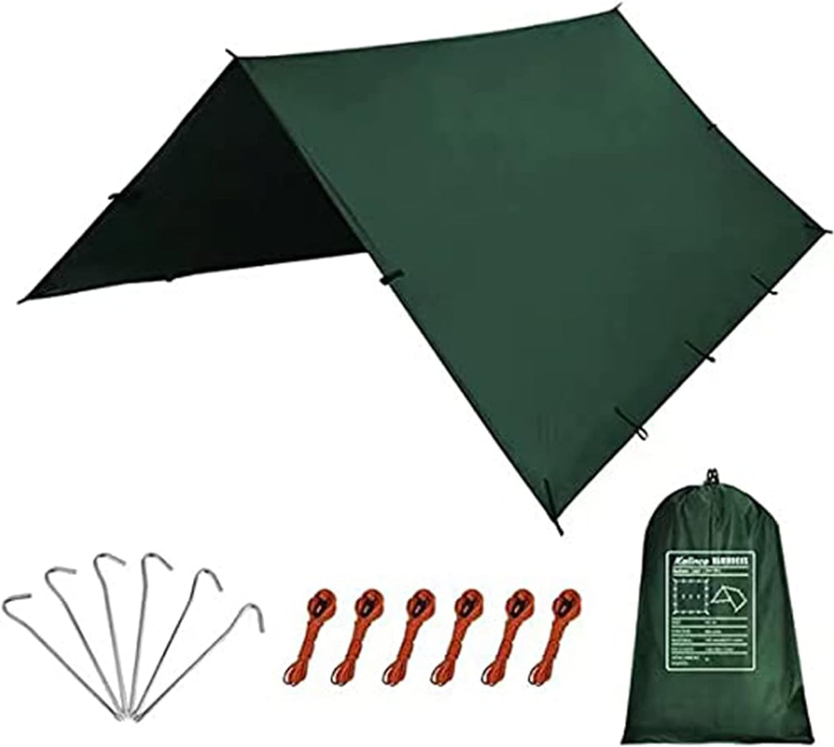 Waterproof Camping Tarp Tent Hammock Rain Fly, 10X10FT/10X15FT, Mutifunctional Tent Footprint Lightweight Tarp for Camping, Hiking and Survival Shelter
