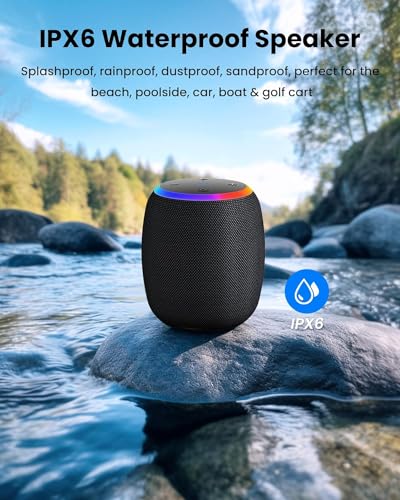Bluetooth Speakers.Portable Wireless Speaker with 15W Stereo Sound. IPX6 Waterproof Speaker with LED Light. Bluetooth TWS. Portable Speaker for Shower Outdoor Party Beach Camping
