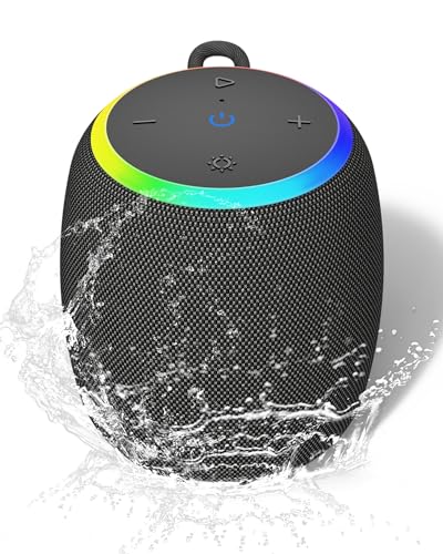 Bluetooth Speakers.Portable Wireless Speaker with 15W Stereo Sound. IPX6 Waterproof Speaker with LED Light. Bluetooth TWS. Portable Speaker for Shower Outdoor Party Beach Camping