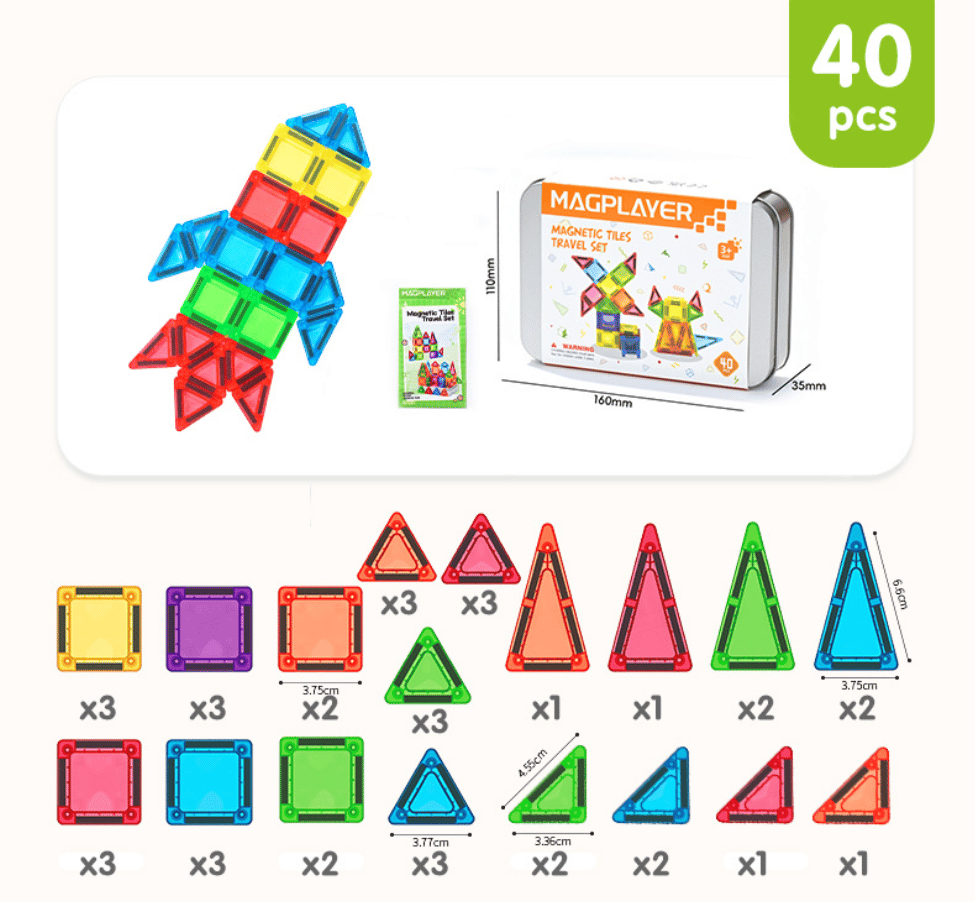 🔥Mini Magnetic Tile Toys with Iron Box