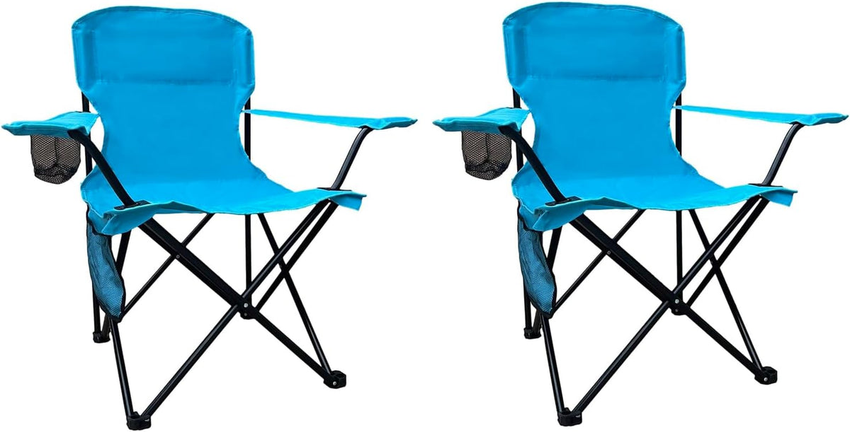 Camping Folding Chair with Cup Holder & Storage Pocket - 5.5lbs Lightweight, 225lb Capacity Portable Camp Chairs for Outdoor, Hiking, Hunting, Sports, Green