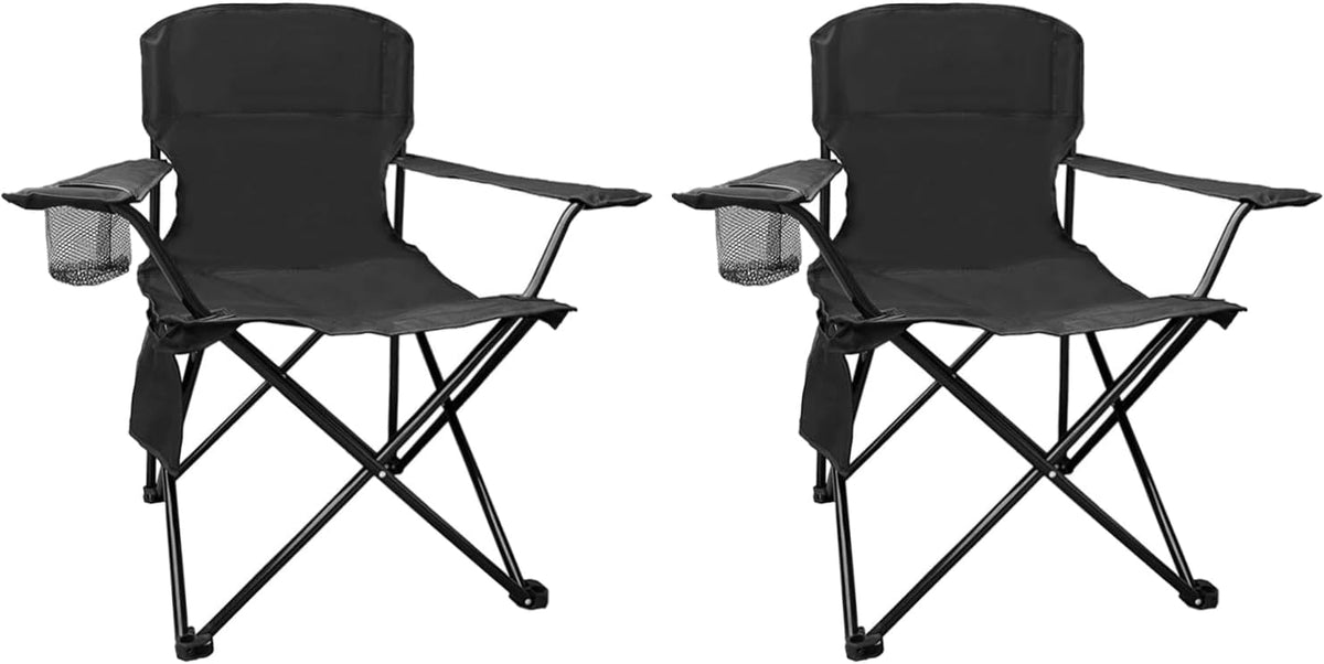 Camping Folding Chair with Cup Holder & Storage Pocket - 5.5lbs Lightweight, 225lb Capacity Portable Camp Chairs for Outdoor, Hiking, Hunting, Sports, Green