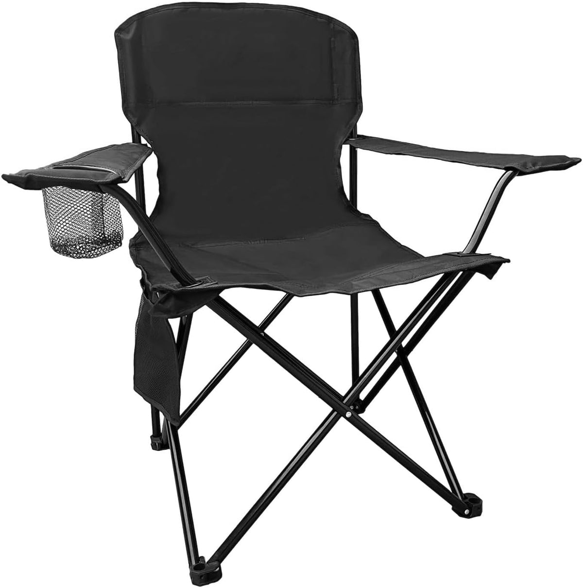Camping Folding Chair with Cup Holder & Storage Pocket - 5.5lbs Lightweight, 225lb Capacity Portable Camp Chairs for Outdoor, Hiking, Hunting, Sports, Green
