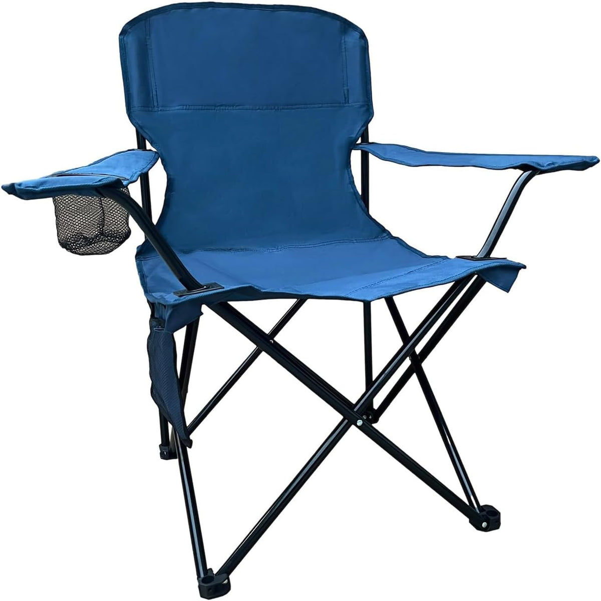 Camping Folding Chair with Cup Holder & Storage Pocket - 5.5lbs Lightweight, 225lb Capacity Portable Camp Chairs for Outdoor, Hiking, Hunting, Sports, Green