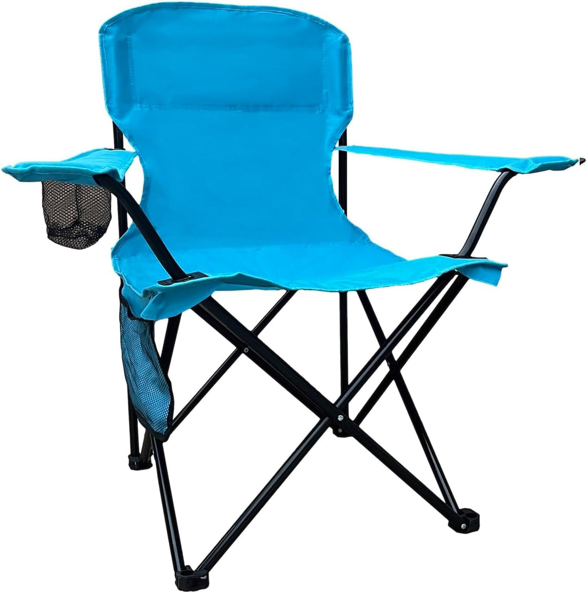 Camping Folding Chair with Cup Holder & Storage Pocket - 5.5lbs Lightweight, 225lb Capacity Portable Camp Chairs for Outdoor, Hiking, Hunting, Sports, Green