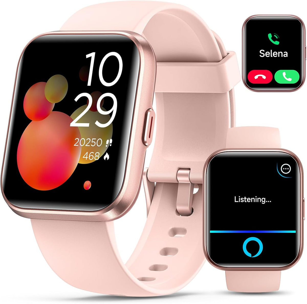 Women Smartwatch: 1.8" Alexa Built-in, Call Alerts, Heart Rate/Sleep Monitor, 120 Sports Modes, Waterproof