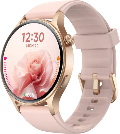 Women Smart Watch: 1.3" AMOLED Call Answer, Heart Rate/SpO₂, 3ATM Waterproof, Sleep Tracker