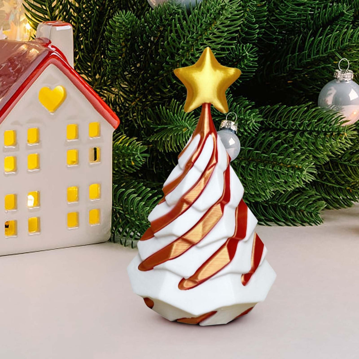 🎈3D Printed Multicolor Christmas Tree Spiral Stacking Toy