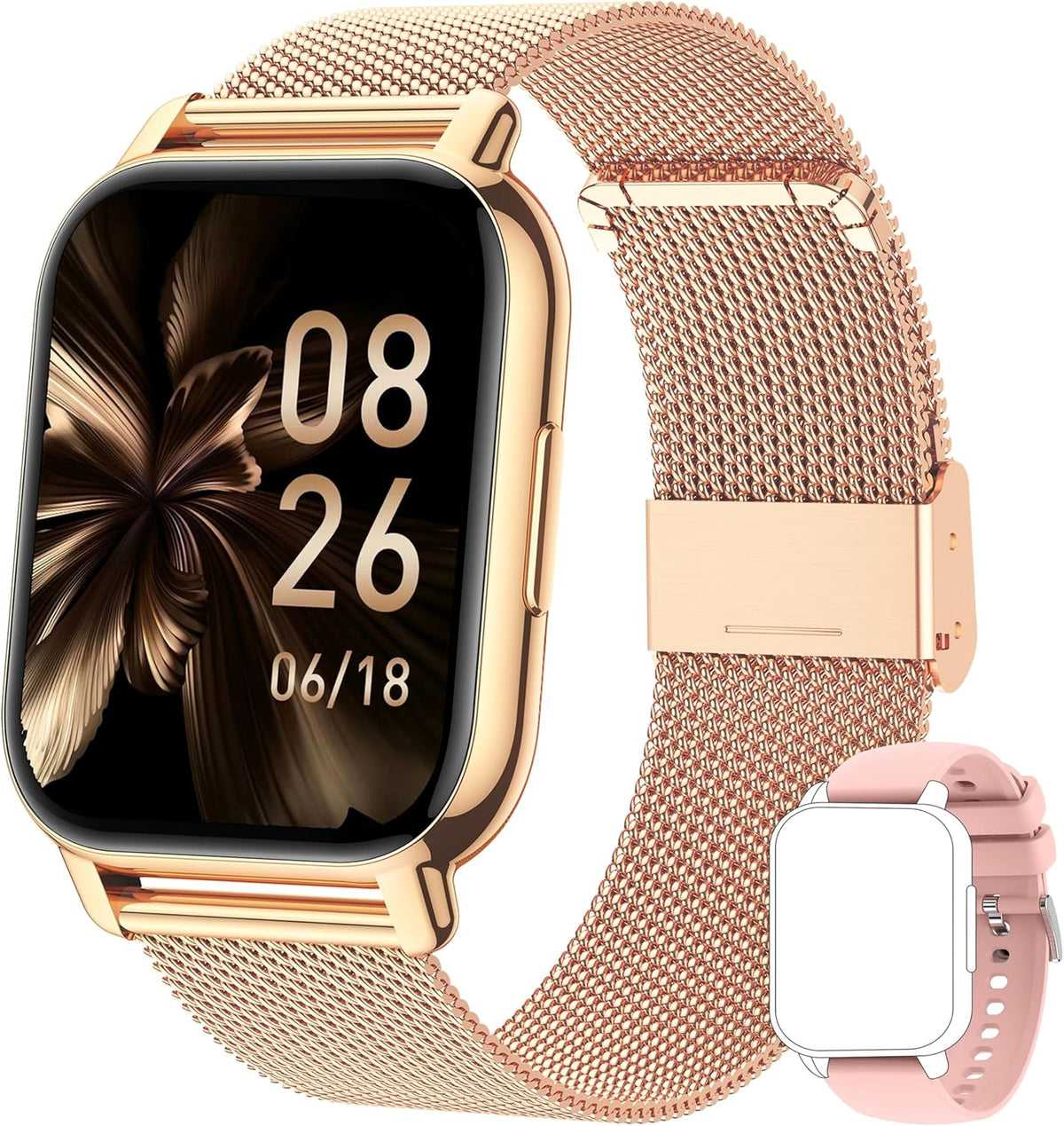 Smart Watch Women, Calls/Blood Pressure/100+ Sports Smartwatch Woman, Respiratory Rate Heart Rate Blood Oxygen Sleep, Watch Android iOS