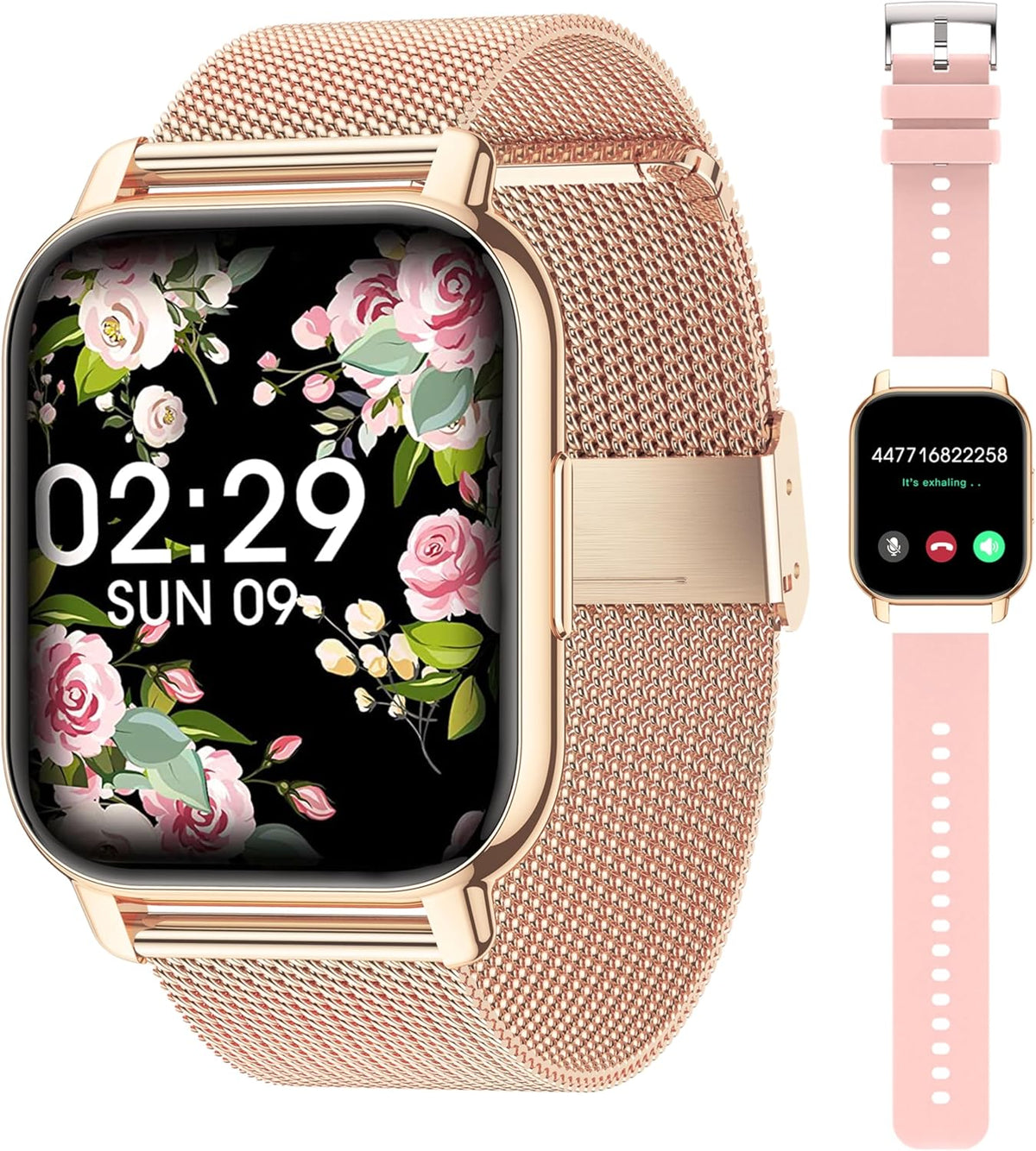 Smart Watch Women, Calls/Blood Pressure/100+ Sports Smartwatch Woman, Respiratory Rate Heart Rate Blood Oxygen Sleep, Watch Android iOS