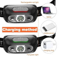 HOMEFISH Super Bright LED Headlamp USB-C Rechargeable Sensor Headlight Waterproof Flashlight for Camping Hiking Fishing Emergenc