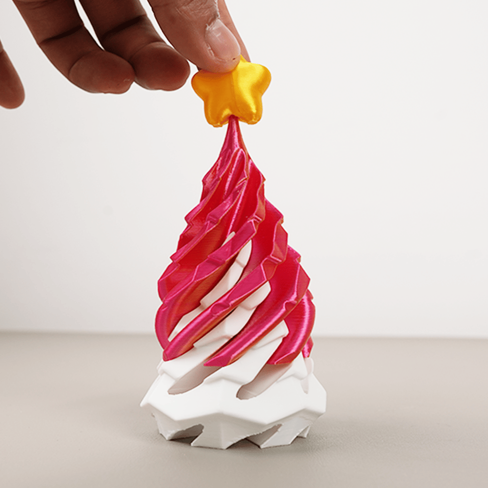 🎈3D Printed Multicolor Christmas Tree Spiral Stacking Toy