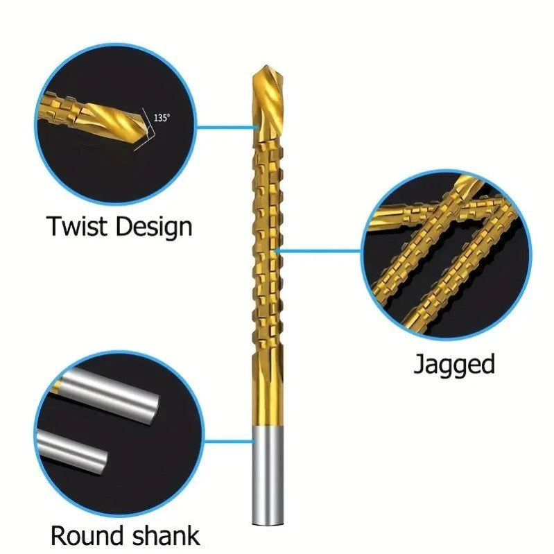 Ultra-Practical Titanium-Coated Drill Bit Set🔧