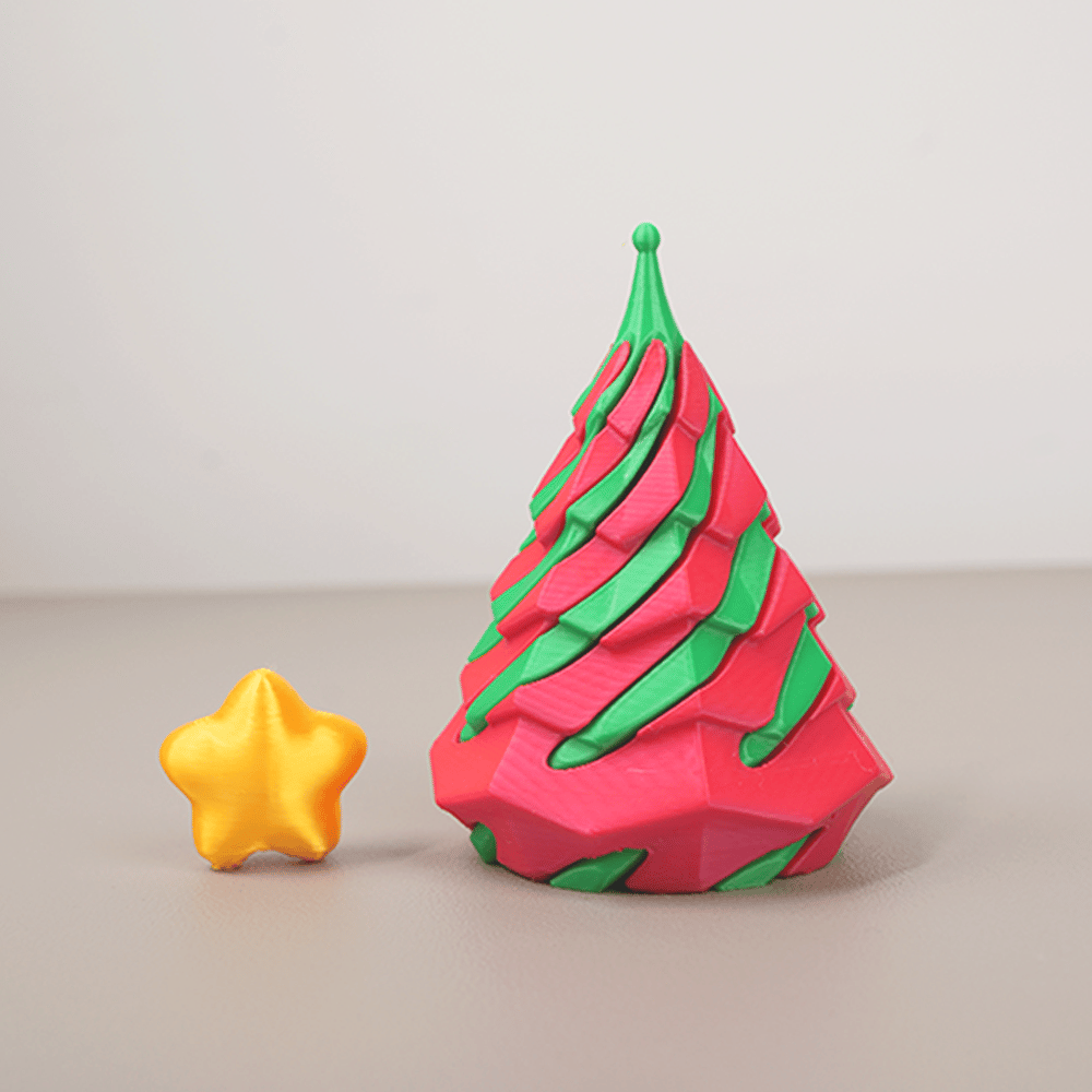 🎈3D Printed Multicolor Christmas Tree Spiral Stacking Toy