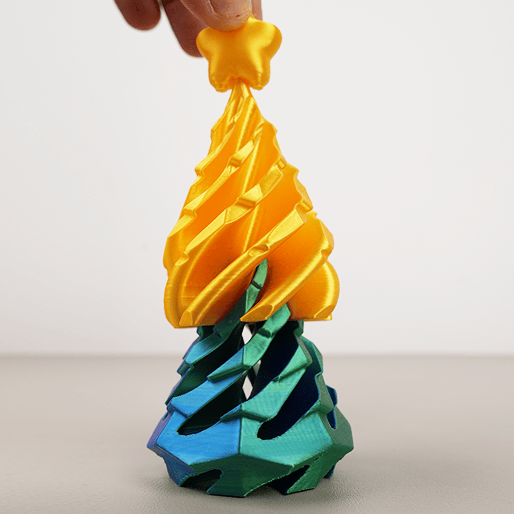 🎈3D Printed Multicolor Christmas Tree Spiral Stacking Toy