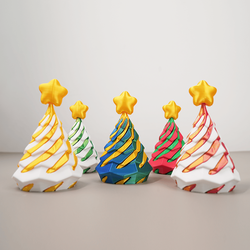 🎈3D Printed Multicolor Christmas Tree Spiral Stacking Toy